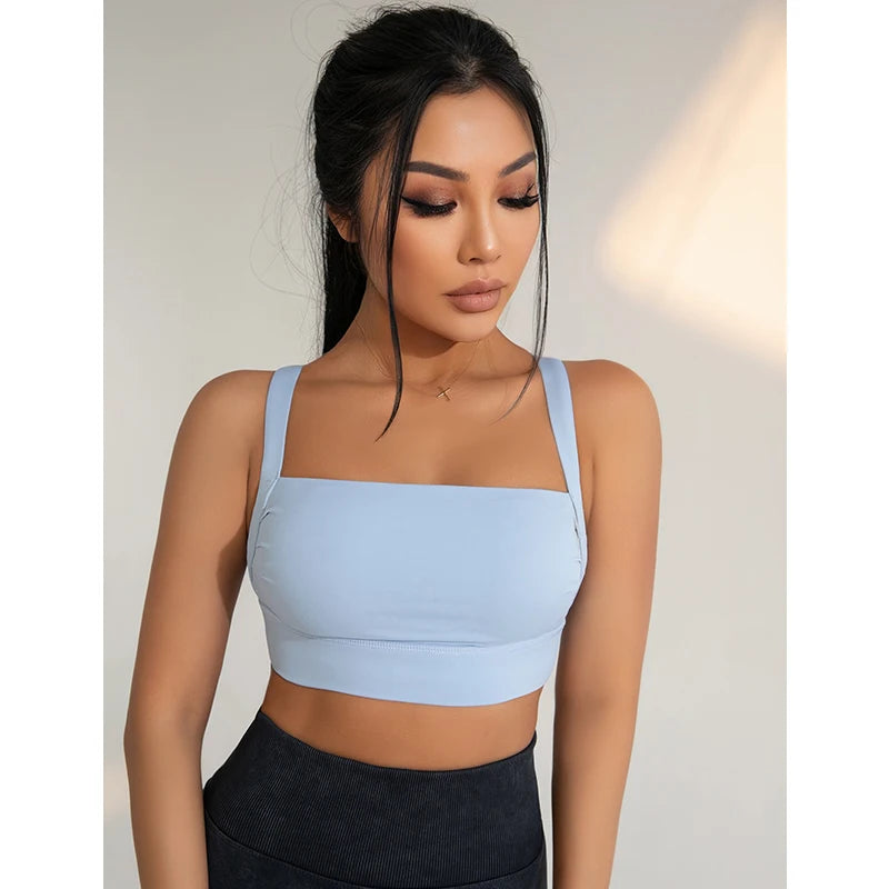 ANNIEGO Women’s Sports Bra – Shockproof, Small Chest Gathered, Yoga Top