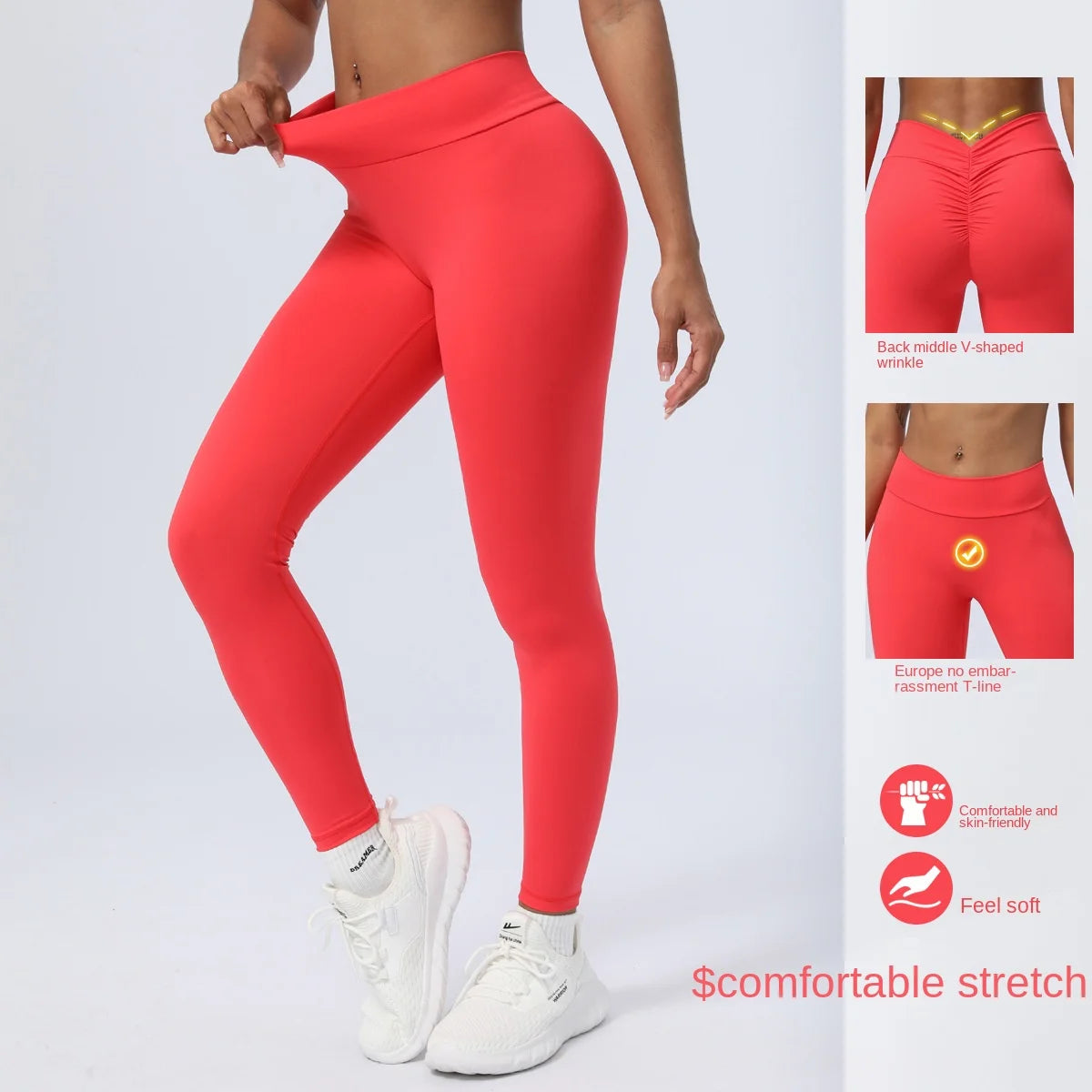ANNIEGO Peach Lift Yoga Pants – Sculpted Fit, Soft & Stretchy