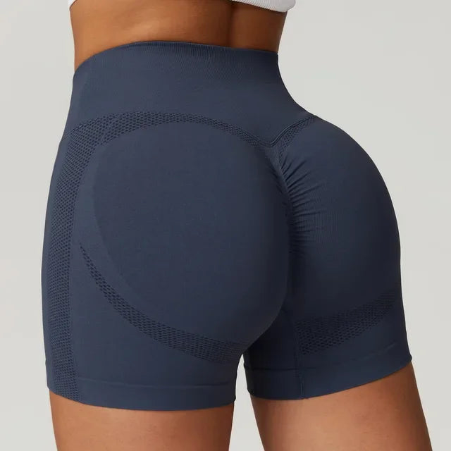 ANNIEGO High Waist Seamless Yoga Shorts – Butt Lifting, Tight Fit