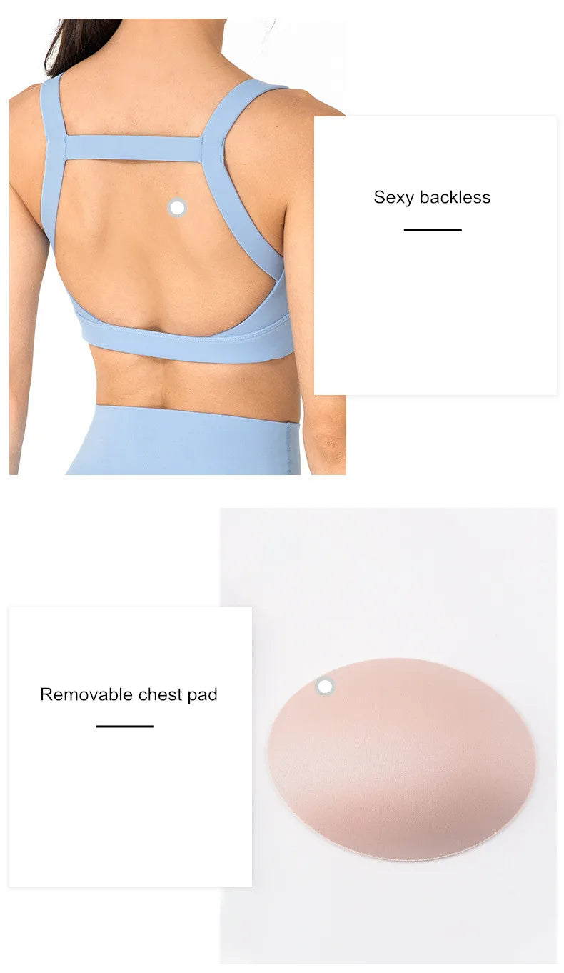 ANNIEGO Shockproof Sports Bra – Removable Padding, Quick-Dry, Yoga Fit