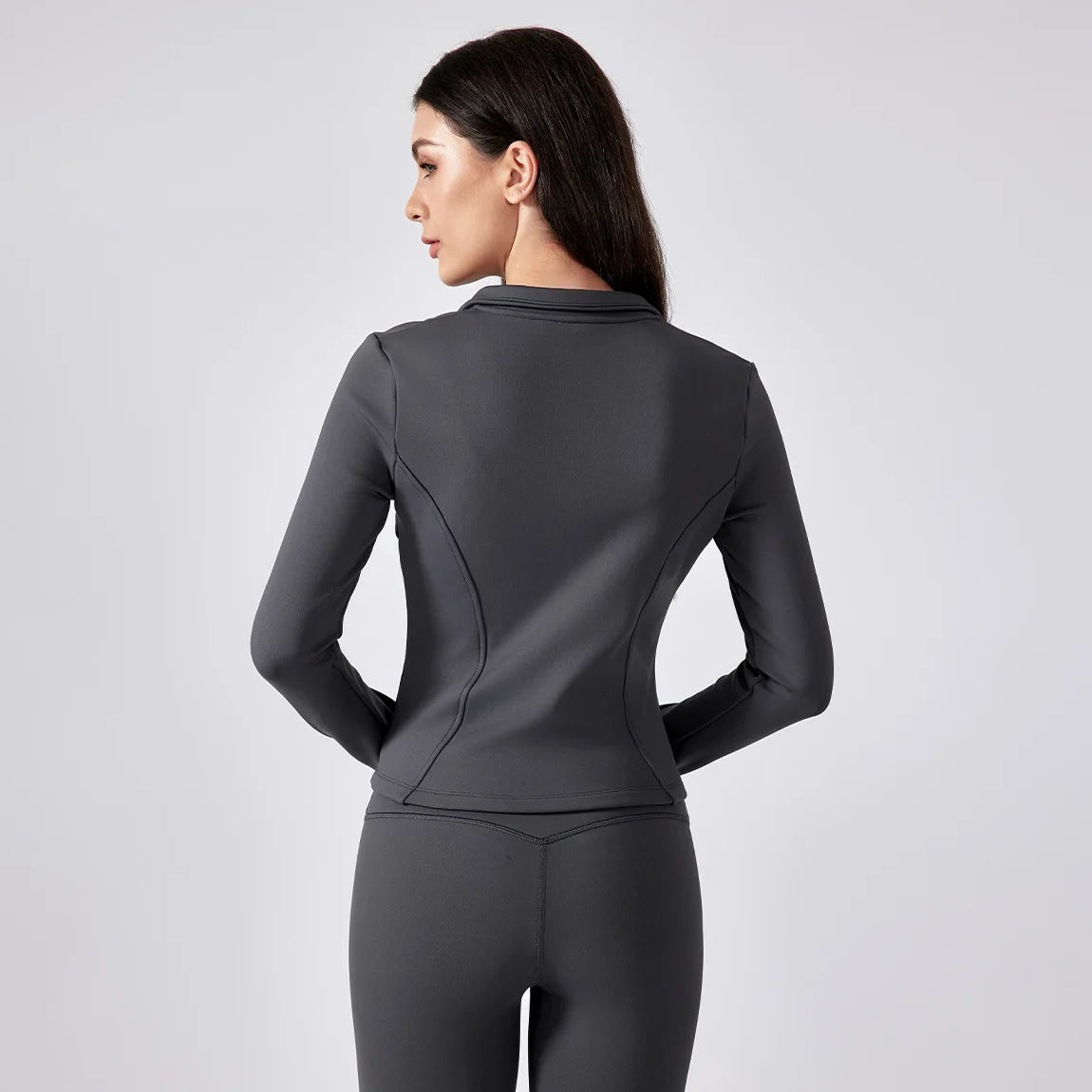 ANNIEGO Women’s Fleece-Lined Slim Fit Sports Jacket – Yoga Running Cycling Zip-Up Coat