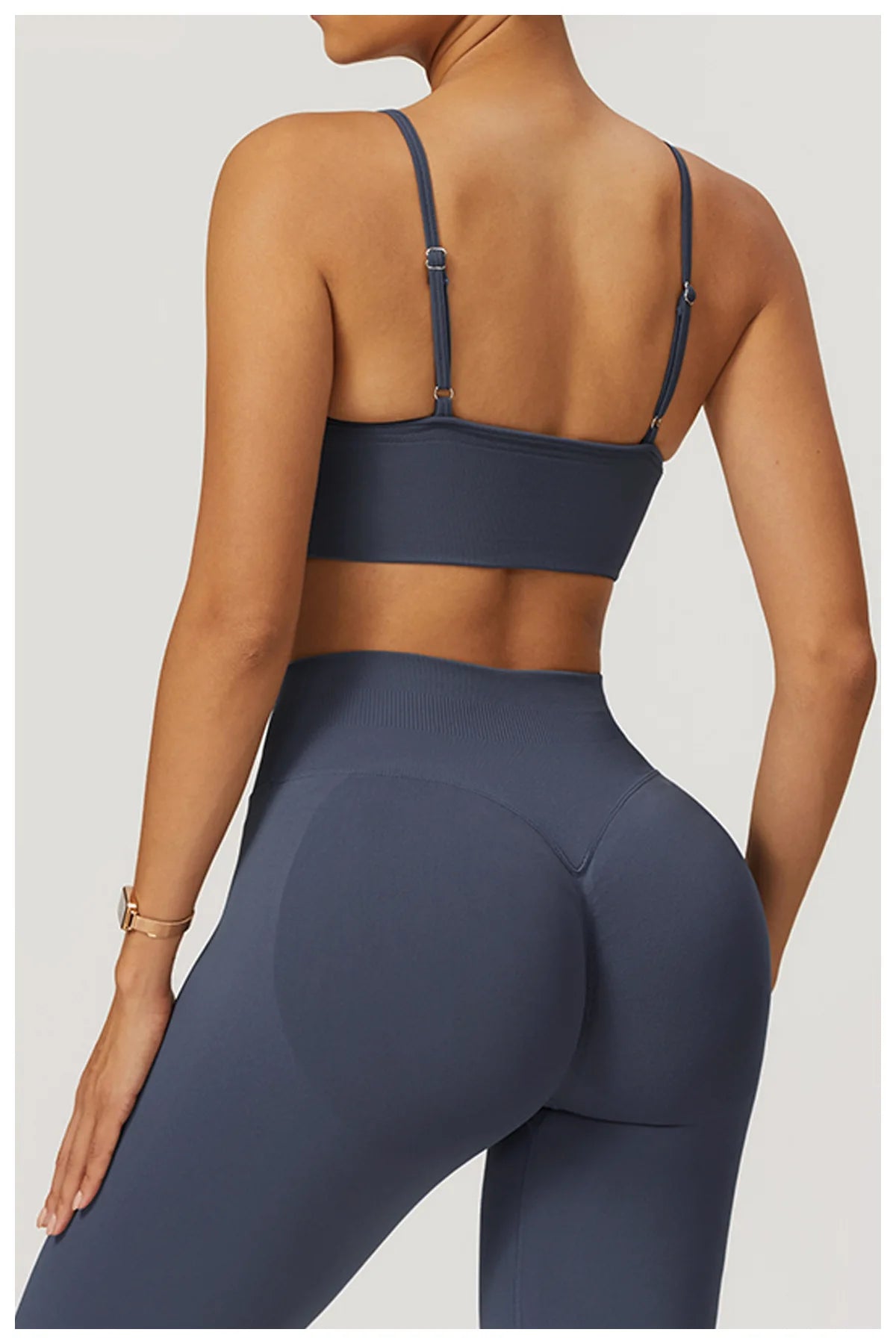 ANNIEGO V-Neck Sports Bra – Adjustable Straps, Shockproof, Quick-Dry