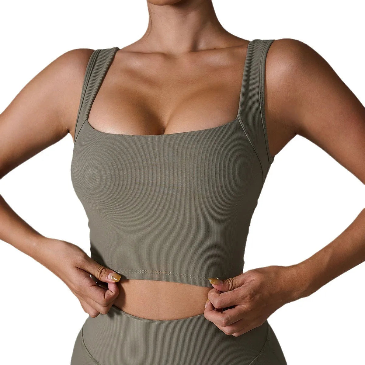 ANNIEGO Women’s Yoga Tank Top – Shockproof, Fixed Cup, Quick-Dry