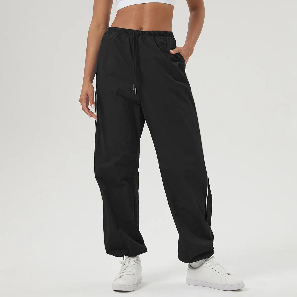 ANNIEGO Unisex Drawstring Loose Fit Joggers – Casual Pocket Fitness Pants