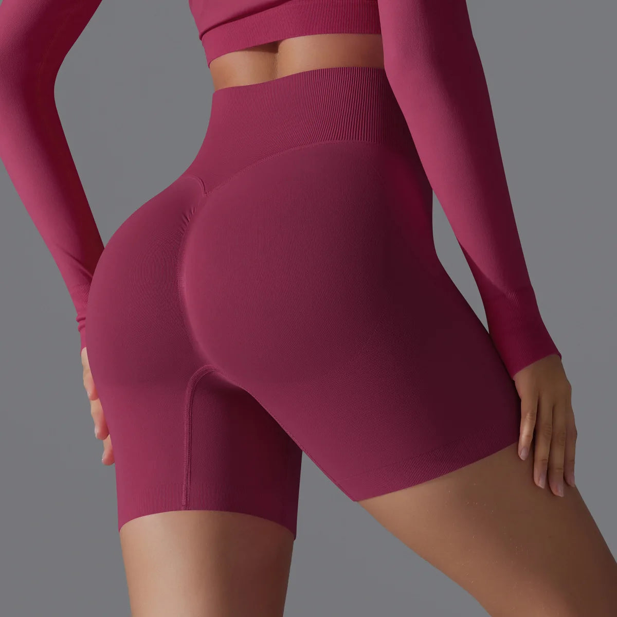 ANNIEGO High Waist Yoga Shorts – Butt Lifting, Tight Fit