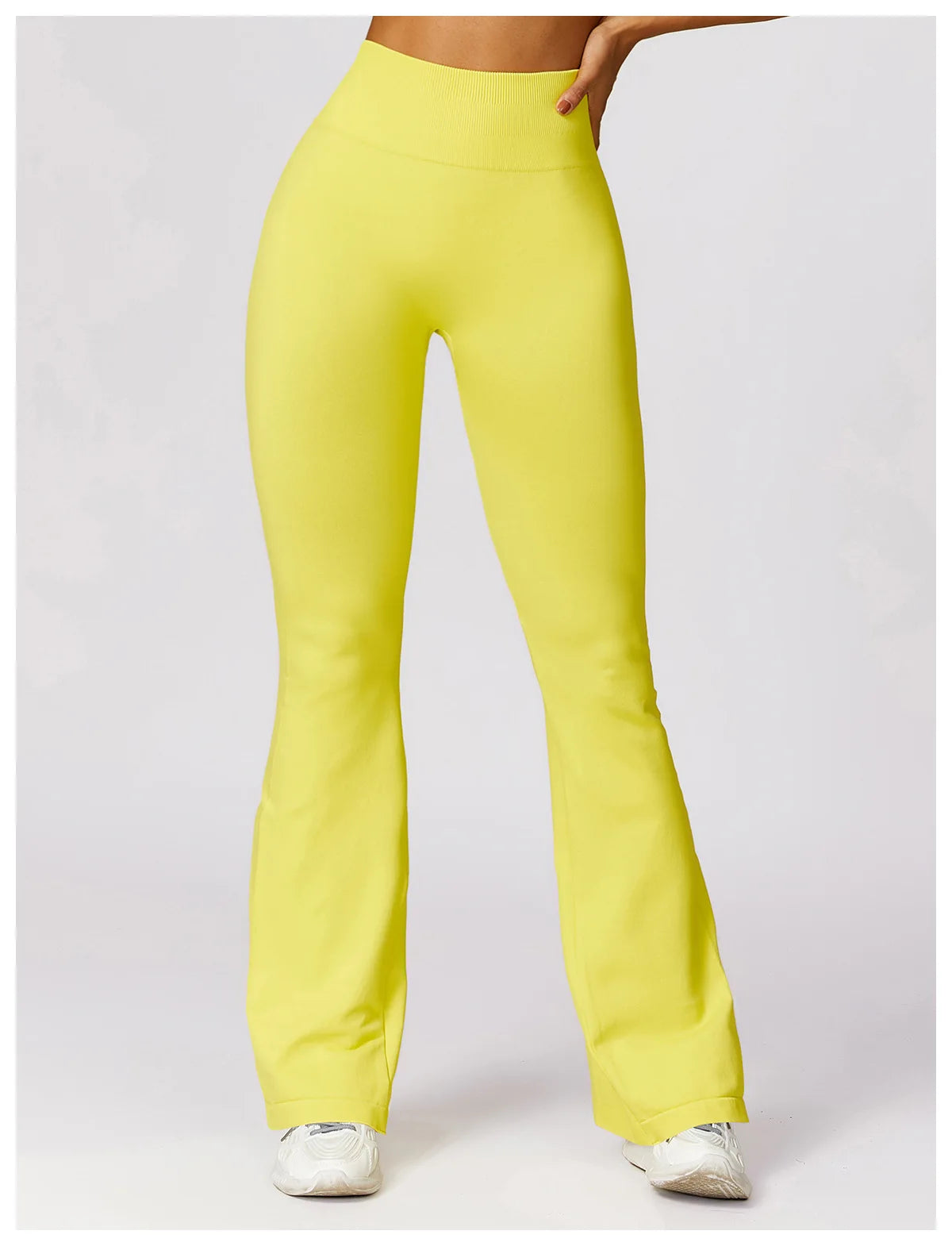 ANNIEGO Seamless Flare Yoga Pants – High Waist, Hip Lift, Tummy Control