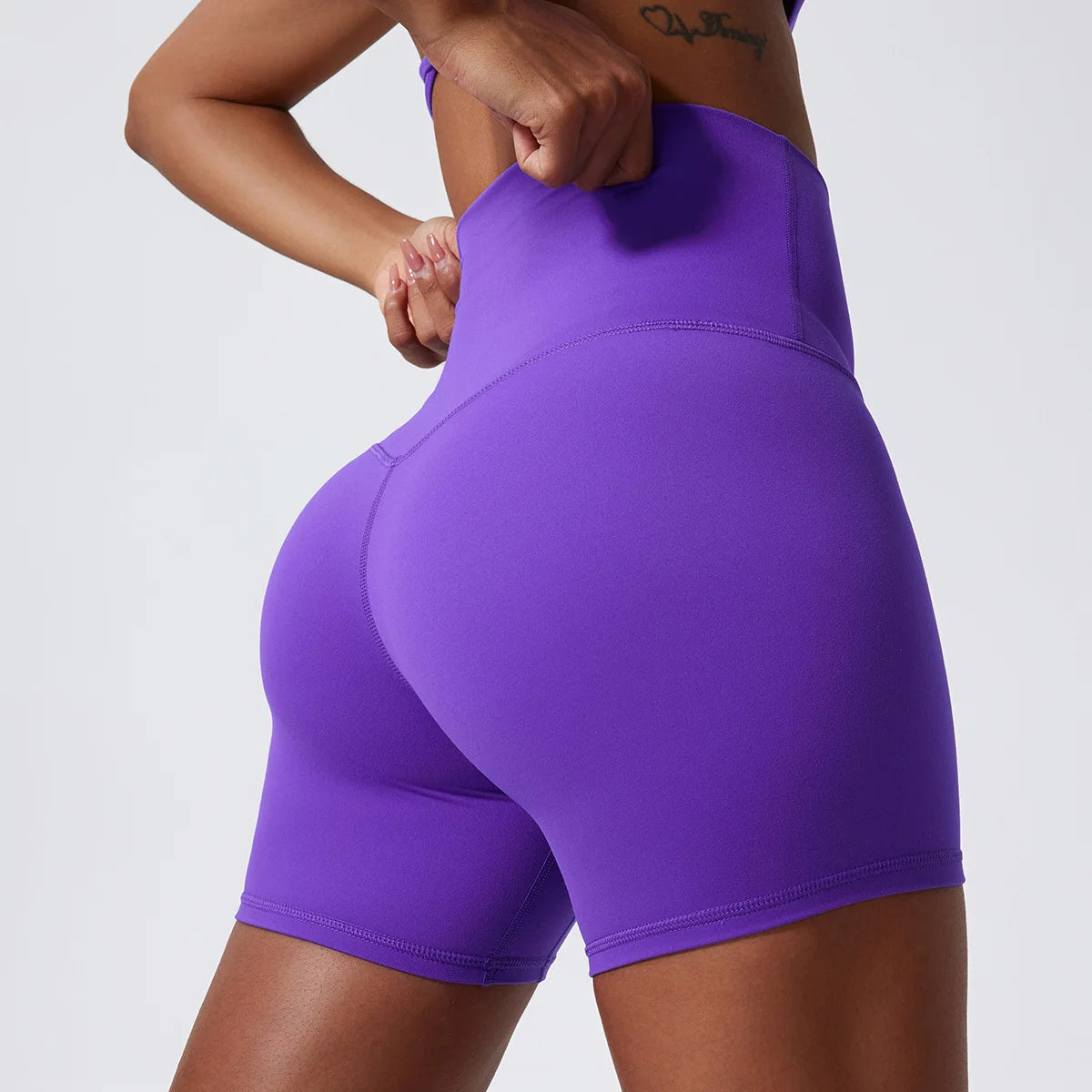 ANNIEGO Women’s High Waist Yoga Shorts – Tight Fit, High Elasticity