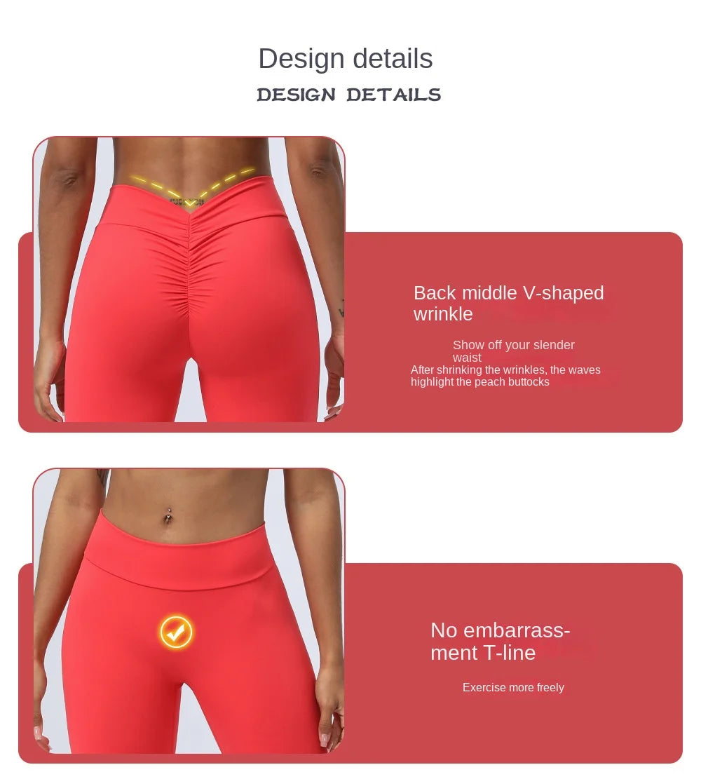 ANNIEGO Peach Lift Yoga Pants – Sculpted Fit, Soft & Stretchy