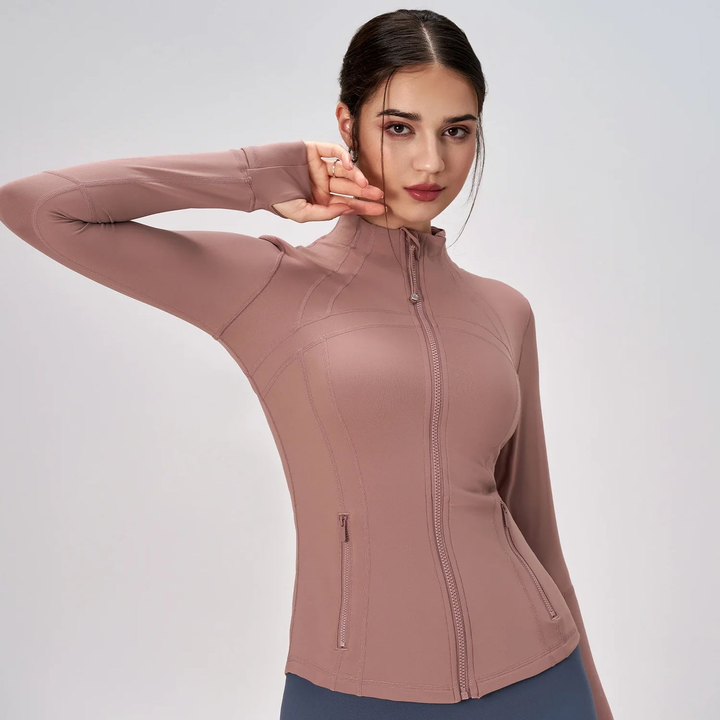 ANNIEGO Women’s Yoga Jacket – Slim Fit, Long Sleeve, Outdoor Sportswear