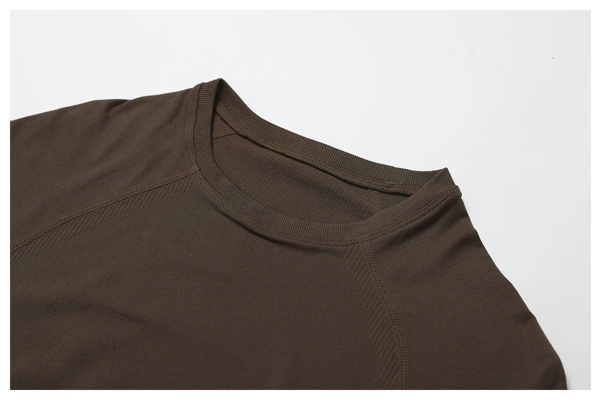 ANNIEGO Seamless Long Sleeve Top – Slim Fit, Quick-Dry