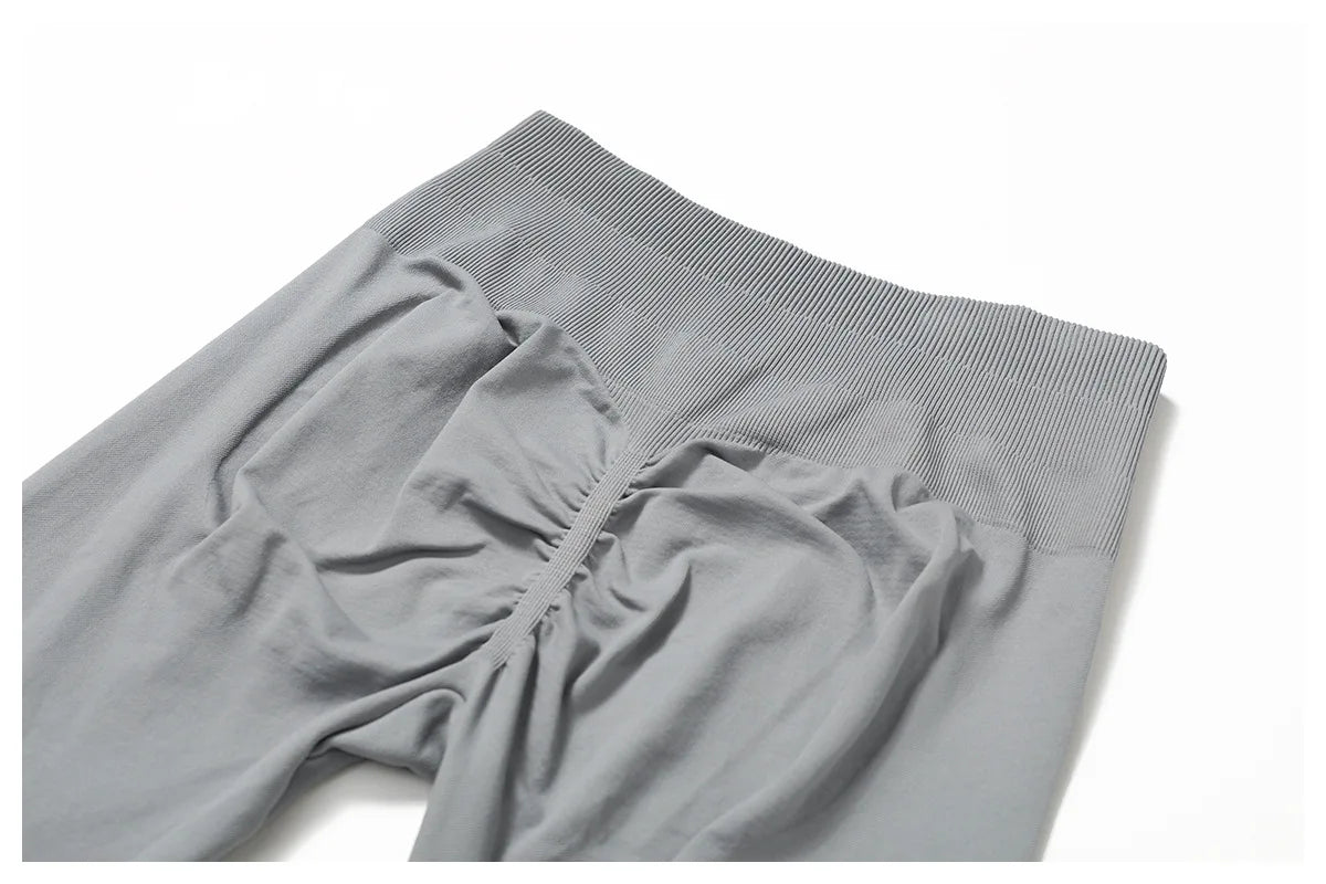 ANNIEGO Seamless Flare Yoga Pants – High Waist, Hip Lift, Tummy Control