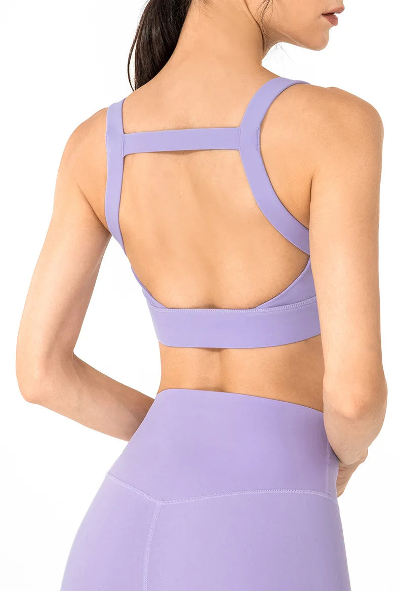 ANNIEGO Shockproof Sports Bra – Removable Padding, Quick-Dry, Yoga Fit