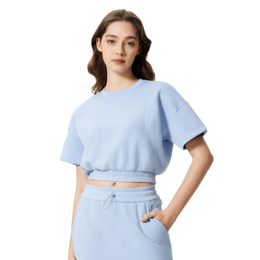 ANNIEGO Women’s Yoga Set – Breathable Crop Top & Shorts for Summer Fitness