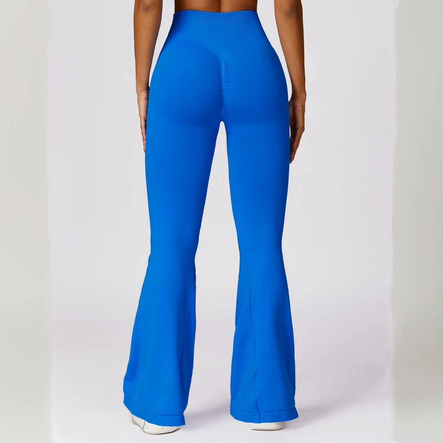 ANNIEGO Seamless Flare Yoga Pants – High Waist, Hip Lift, Tummy Control
