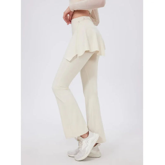 ANNIEGO 2-Piece Yoga Set – High Waist Flared Pants & Push-Up Fit Top