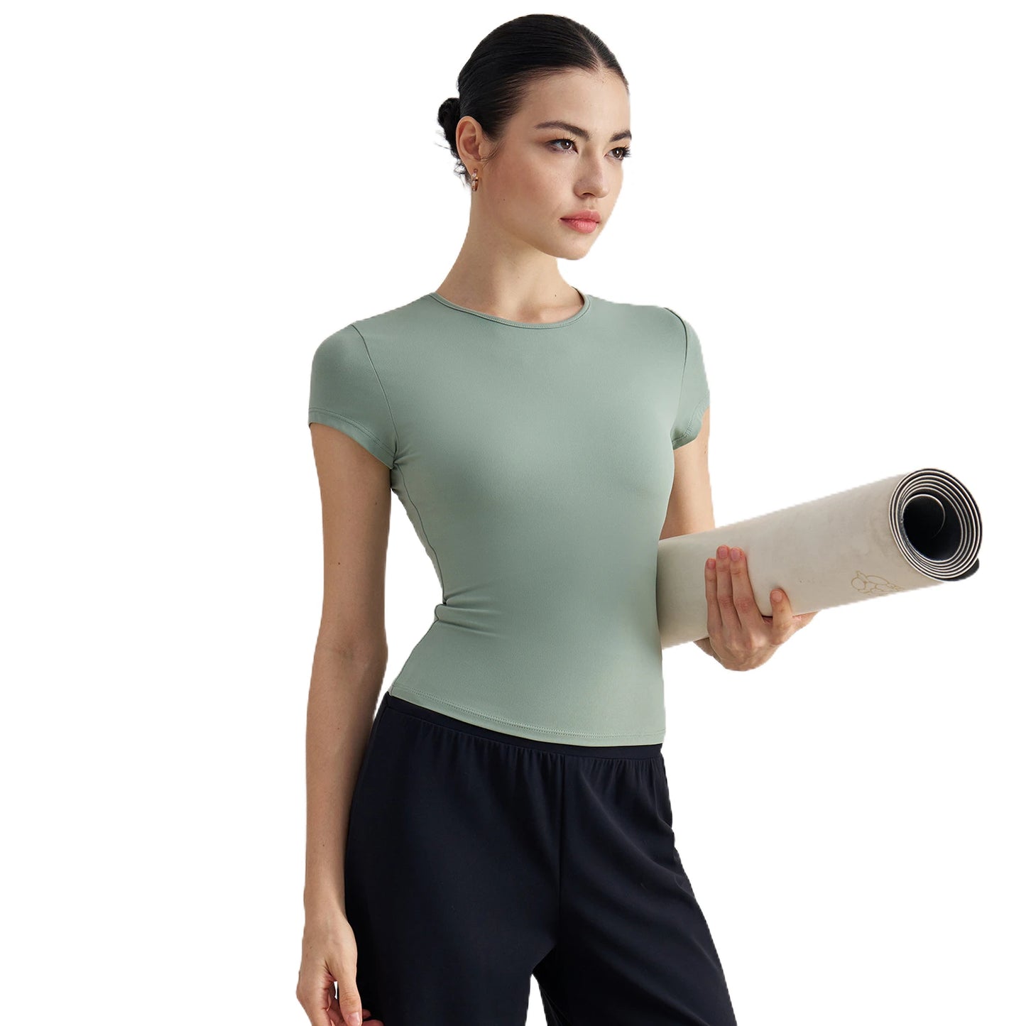 ANNIEGO Women’s Slim Fit Yoga T-Shirt – Breathable Short Sleeve Workout Top