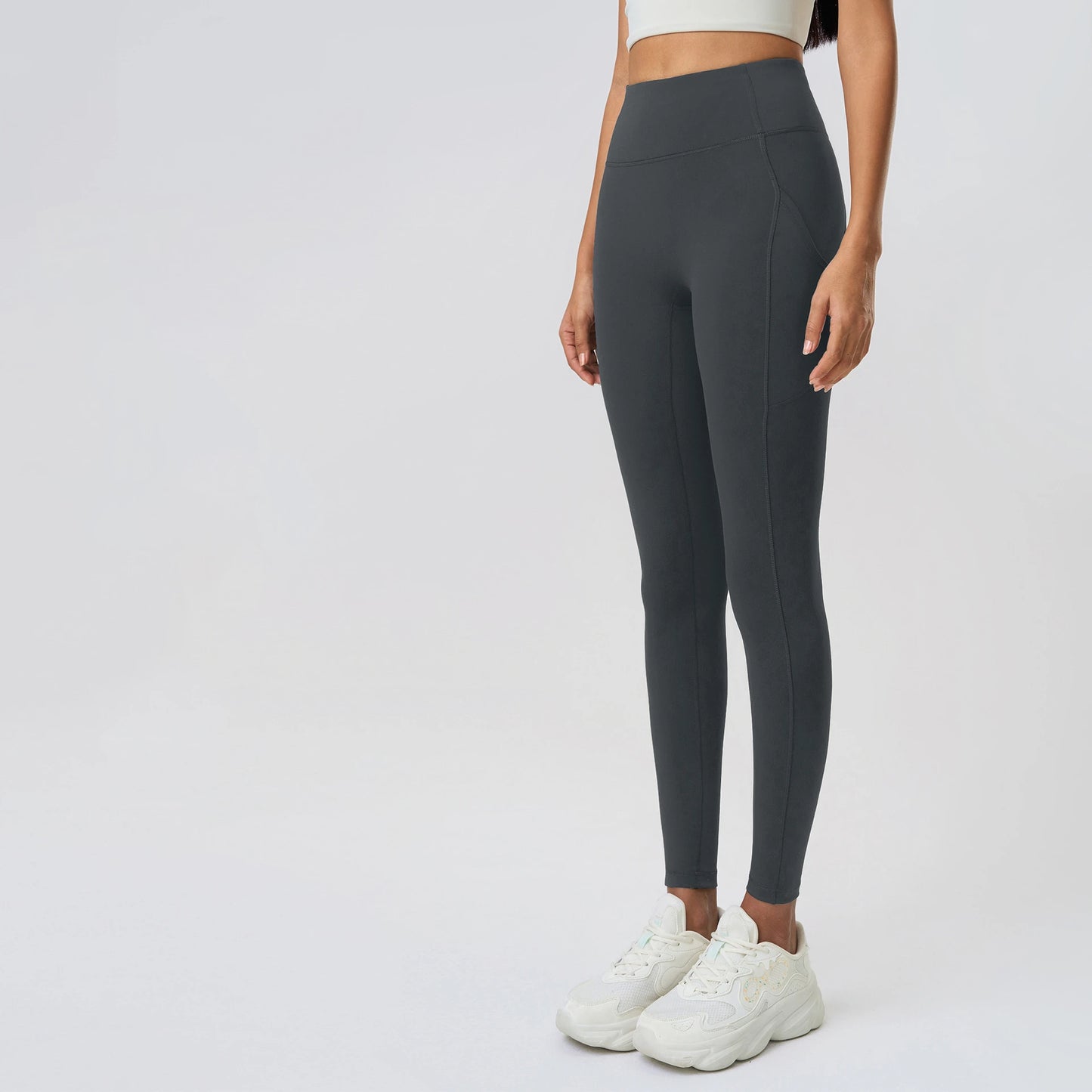 ANNIEGO High Waist Pocket Leggings – Slim Fit, Cropped