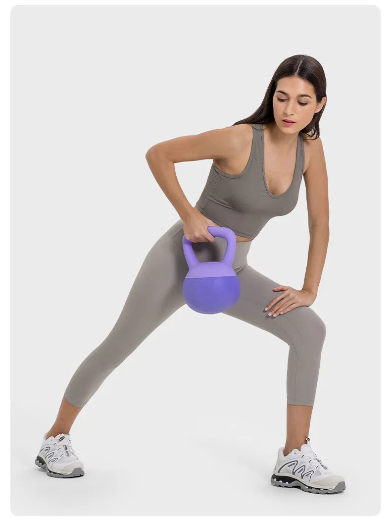 ANNIEGO I-Shaped Back Yoga Bra – Ribbed, Skin-Friendly, Quick-Dry