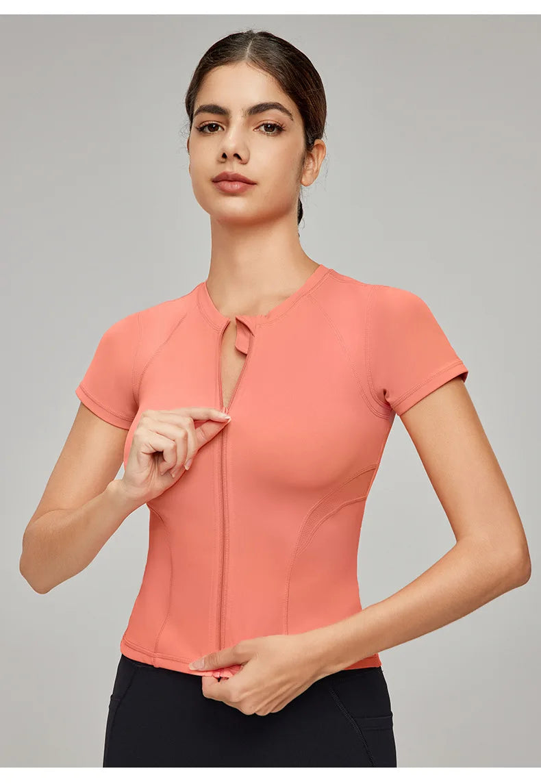 ANNIEGO Cycling Zip-Up Top – Breathable, UV-Proof, Sports Fit