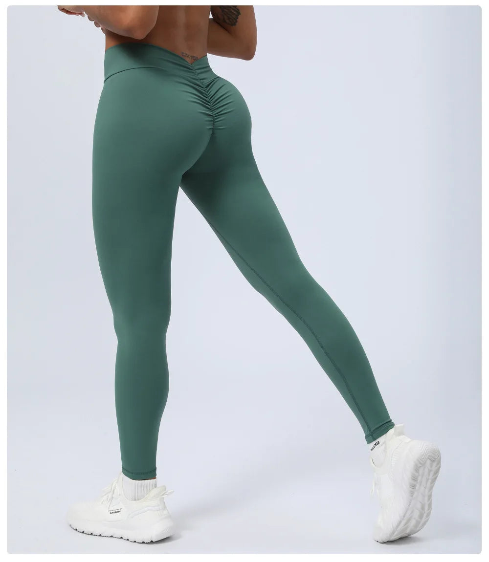 ANNIEGO Peach Lift Yoga Pants – Sculpted Fit, Soft & Stretchy