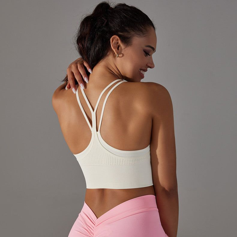 ANNIEGO Seamless Tank Bra – Double Strap, Breathable Fit