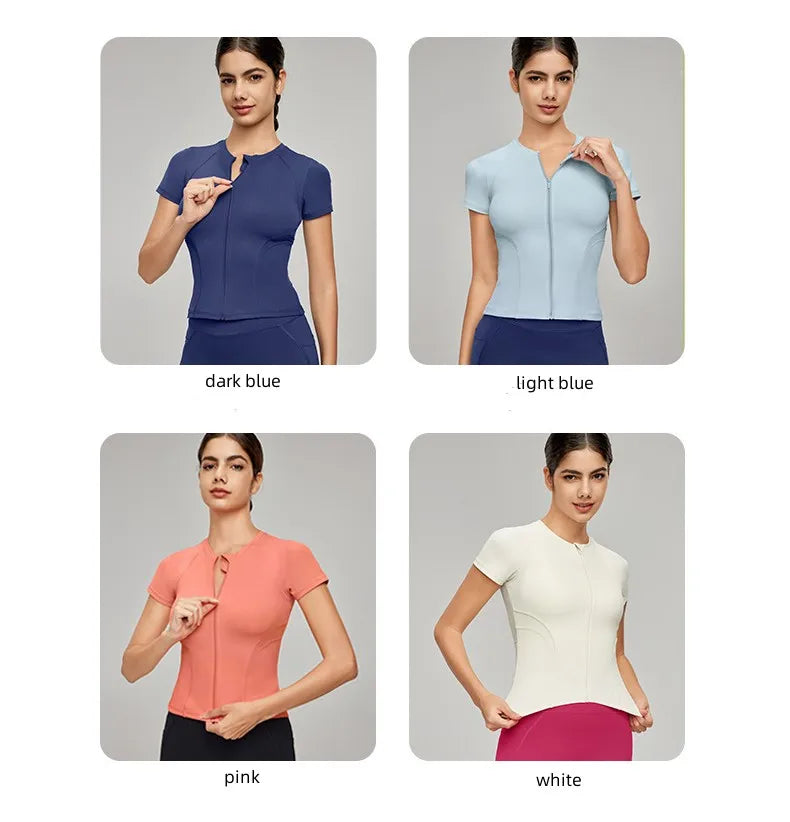 ANNIEGO Cycling Zip-Up Top – Breathable, UV-Proof, Sports Fit