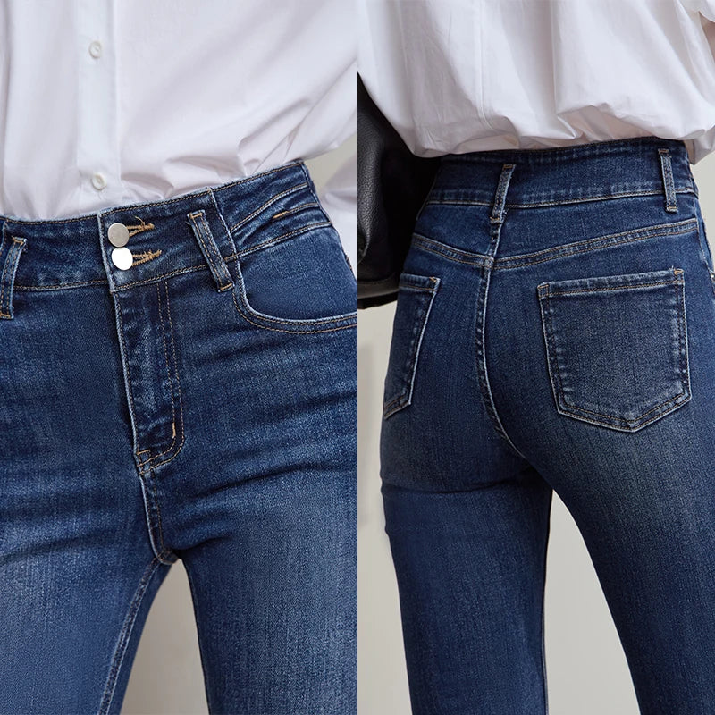 High waist flare jeans for women