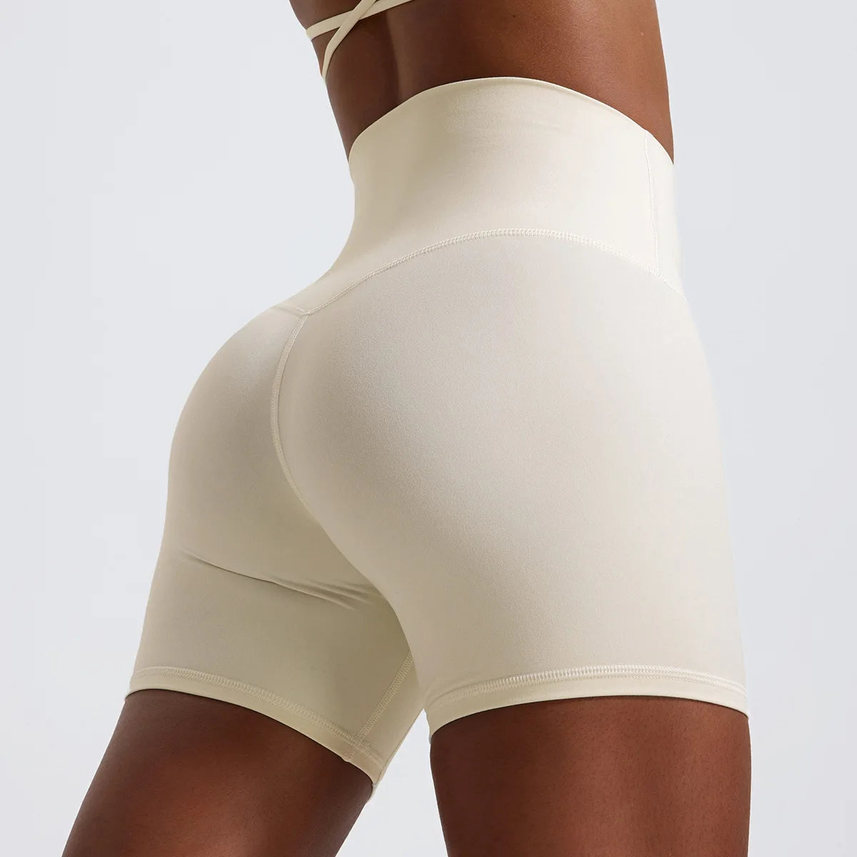 ANNIEGO Women’s High Waist Yoga Shorts – Tight Fit, High Elasticity