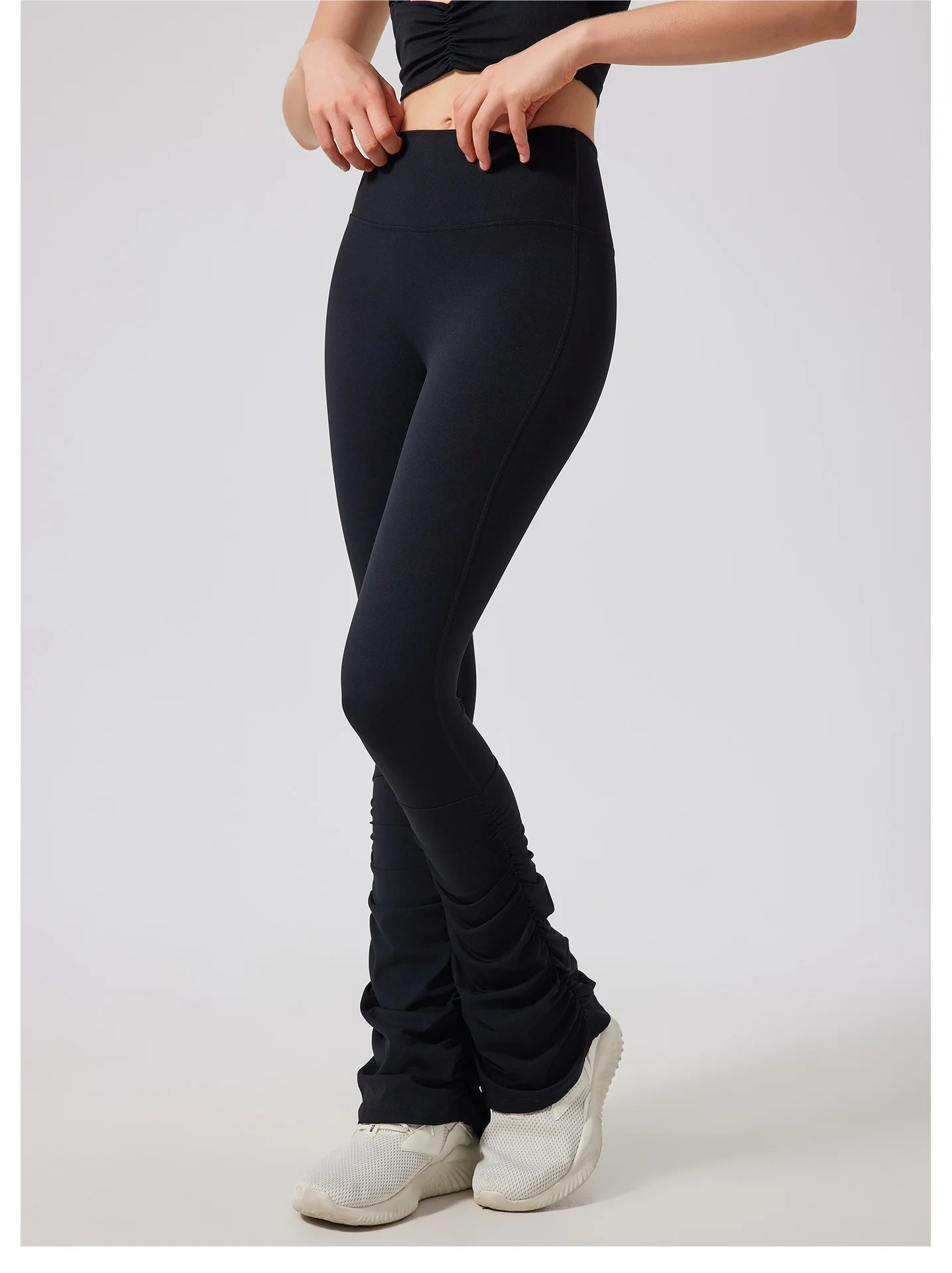 ANNIEGO High Waist Yoga Leggings – Nude Fit, Stacked Style, Quick-Dry