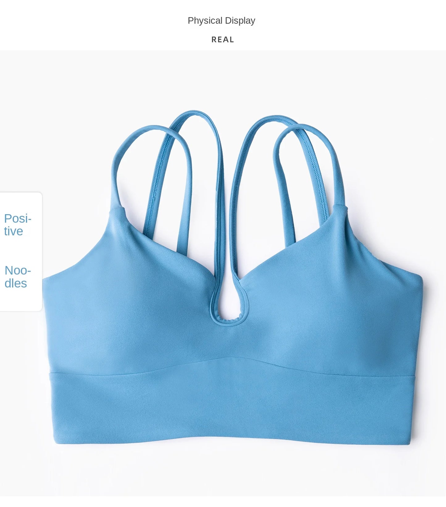 ANNIEGO Double Strap V-Neck Bra – Padded, Slim Fit, Workout Style