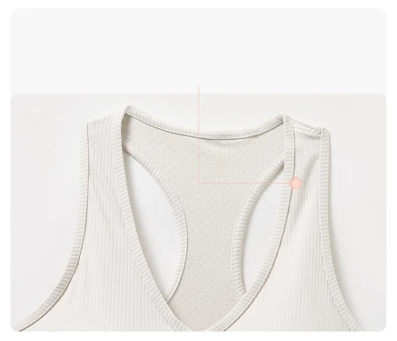 ANNIEGO I-Shaped Back Yoga Bra – Ribbed, Skin-Friendly, Quick-Dry
