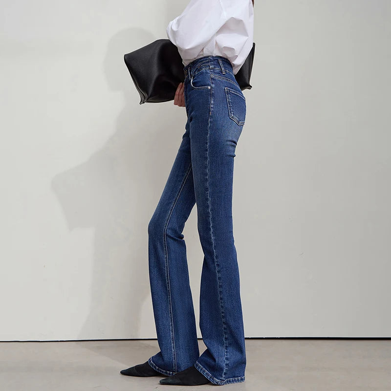 High waist flare jeans for women