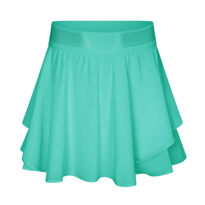 ANNIEGO Women’s Tennis Skirt with Shorts – Built-in Pocket, Quick Dry