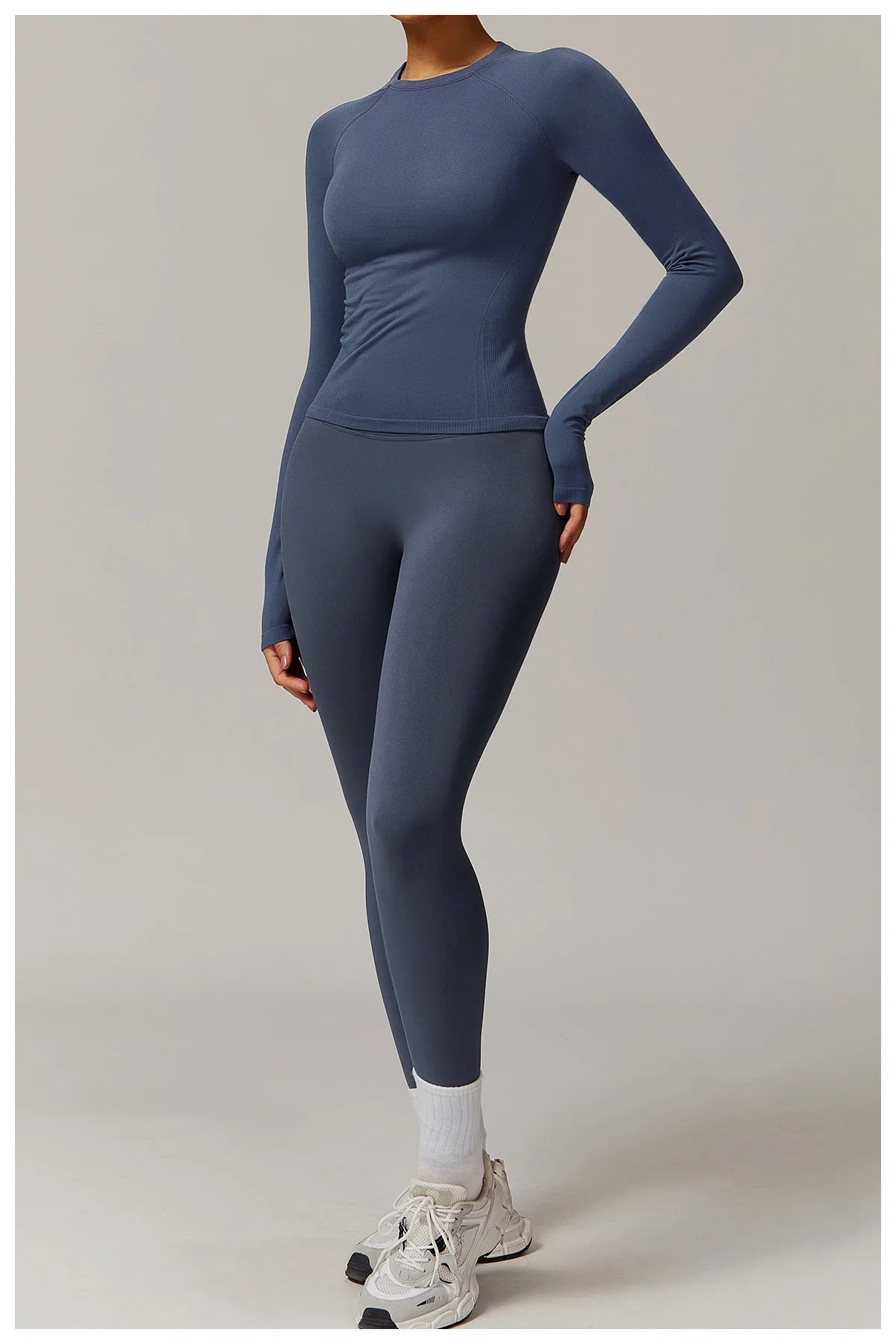 ANNIEGO Seamless Long Sleeve Top – Slim Fit, Quick-Dry