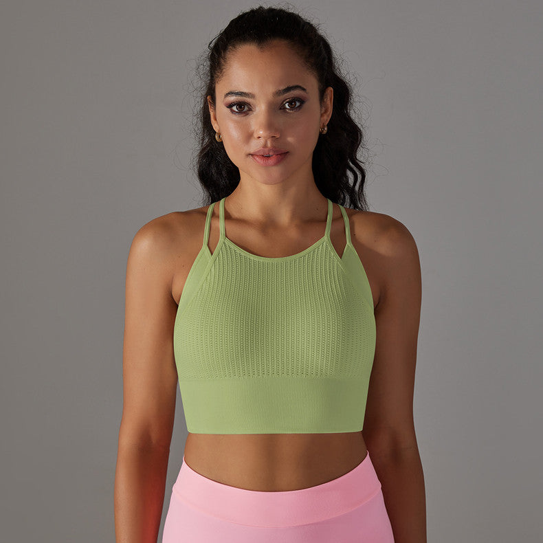 ANNIEGO Seamless Tank Bra – Double Strap, Breathable Fit