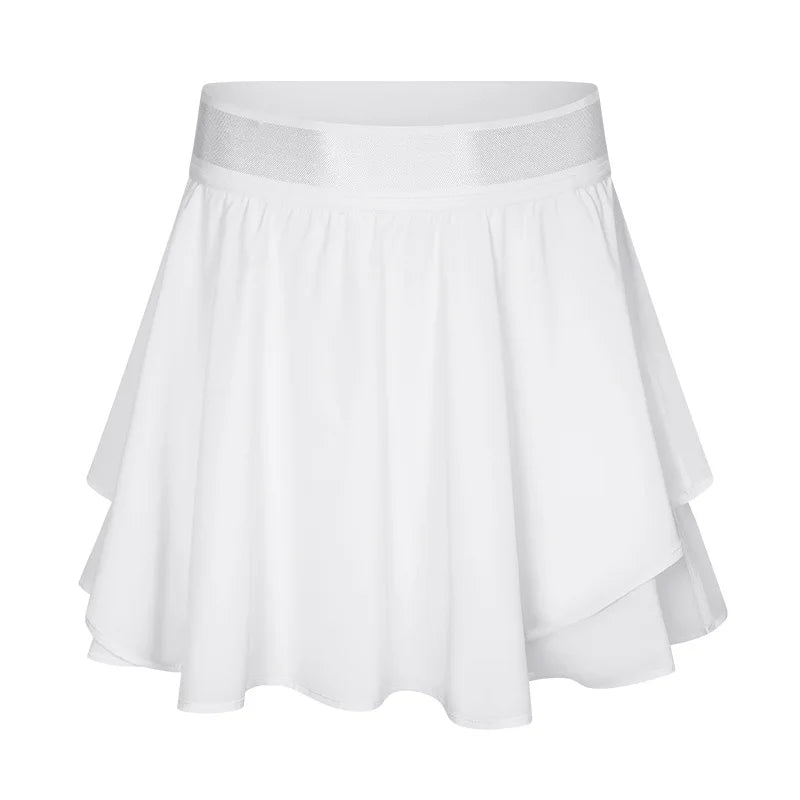ANNIEGO Women’s Tennis Skirt with Shorts – Built-in Pocket, Quick Dry