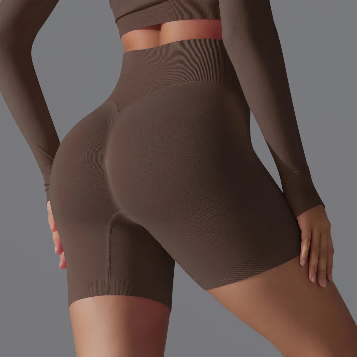 ANNIEGO High Waist Yoga Shorts – Butt Lifting, Tight Fit