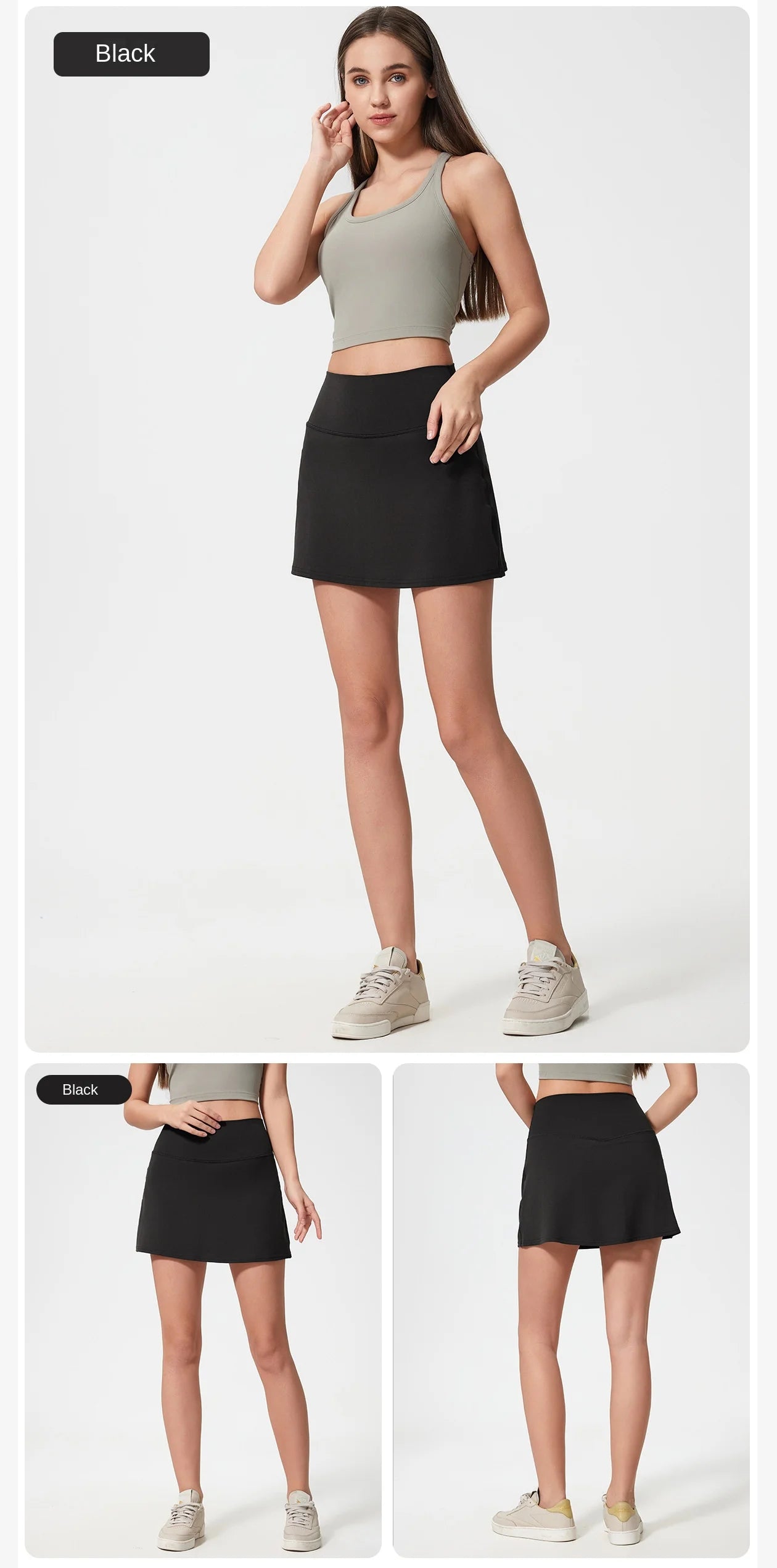 ANNIEGO Sports Skirt – Built-In Shorts, Lightweight, Tennis Style