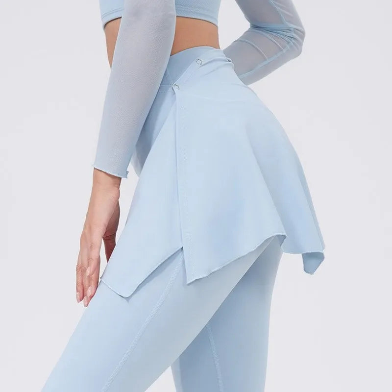ANNIEGO 2-Piece Yoga Set – High Waist Flared Pants & Push-Up Fit Top