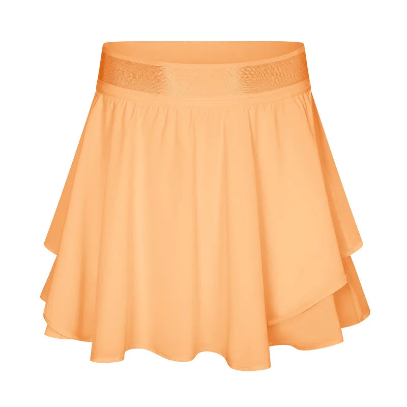 ANNIEGO Women’s Tennis Skirt with Shorts – Built-in Pocket, Quick Dry