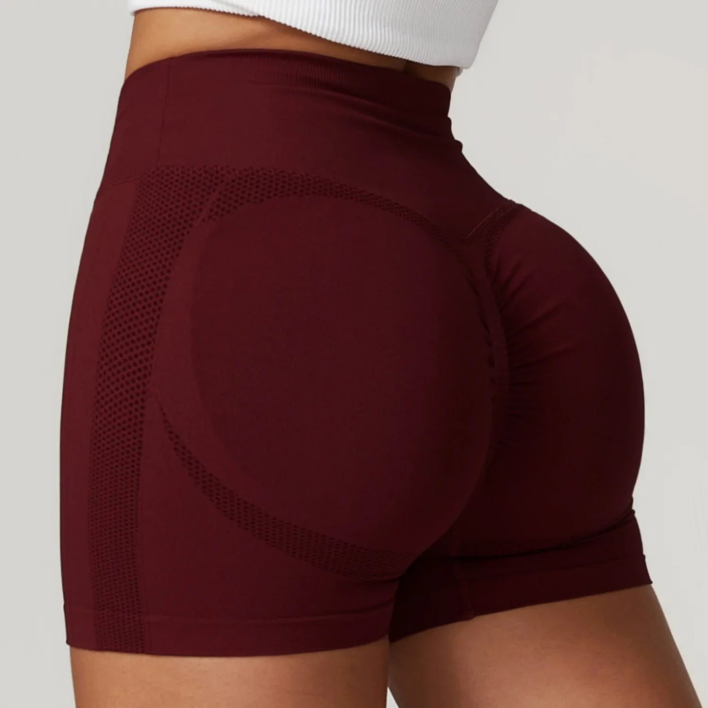 ANNIEGO High Waist Seamless Yoga Shorts – Butt Lifting, Tight Fit