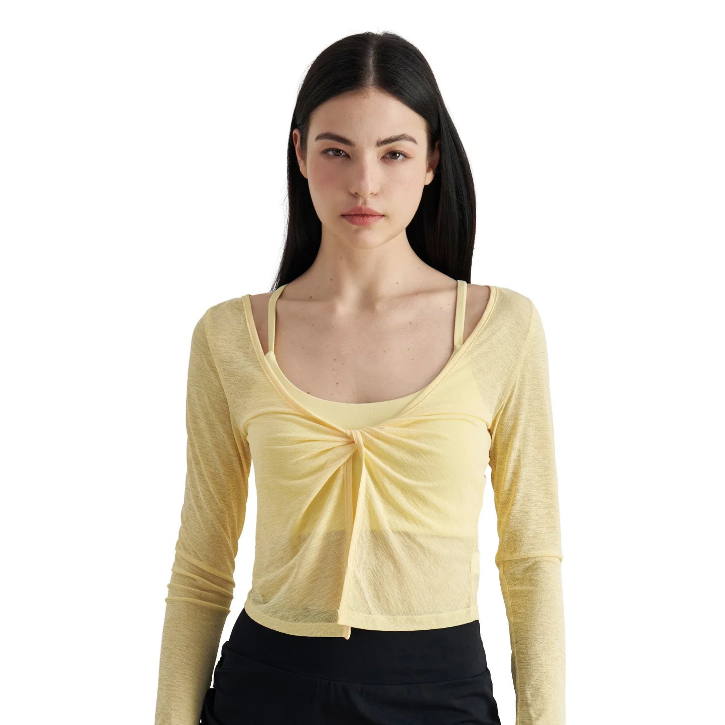 ANNIEGO Women’s Long Sleeve Yoga Top – Lightweight Breathable Fitness Crop Shirt