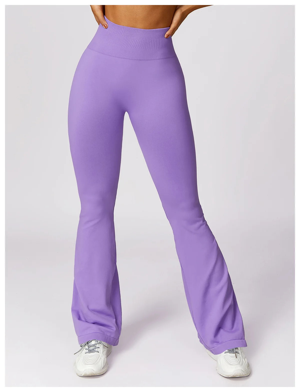 ANNIEGO Seamless Flare Yoga Pants – High Waist, Hip Lift, Tummy Control