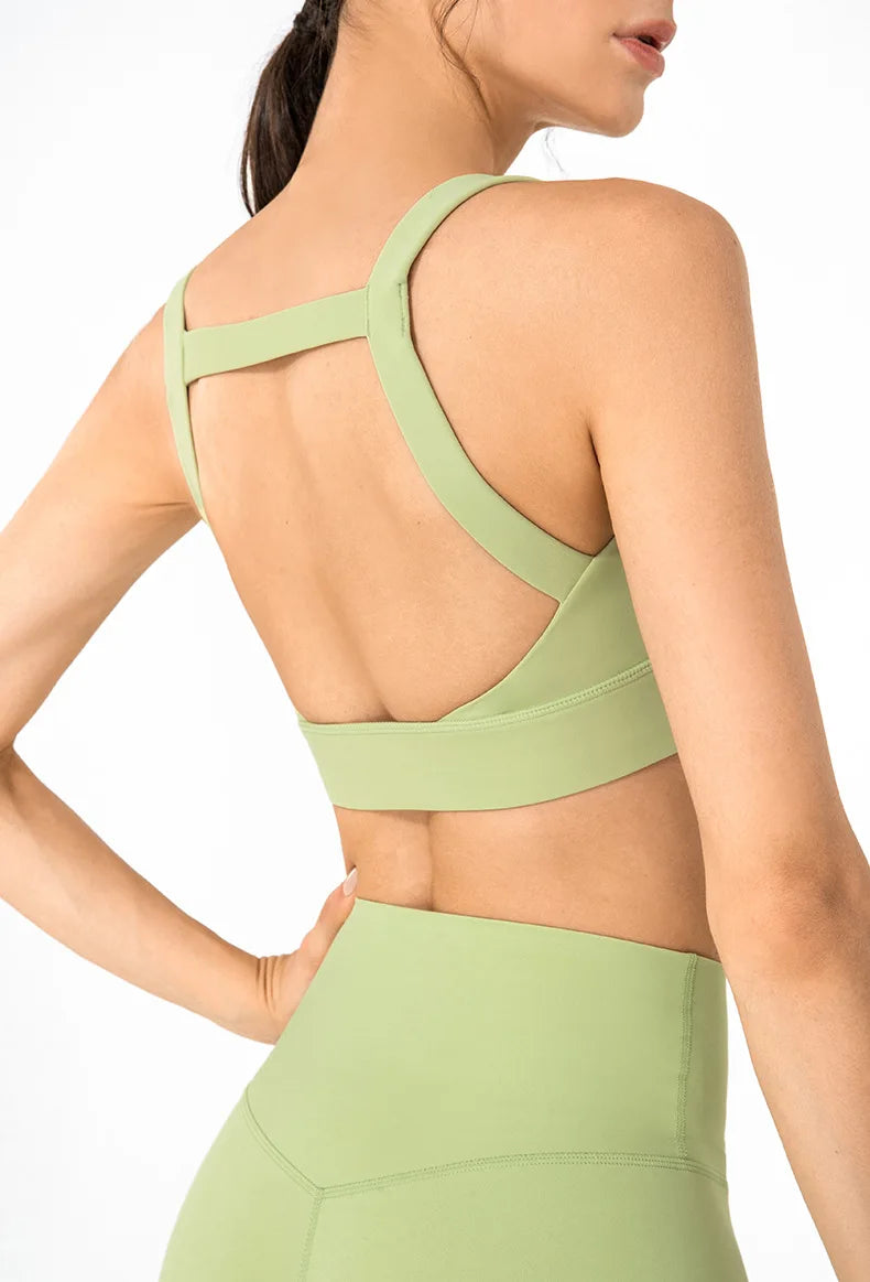 ANNIEGO Shockproof Sports Bra – Removable Padding, Quick-Dry, Yoga Fit