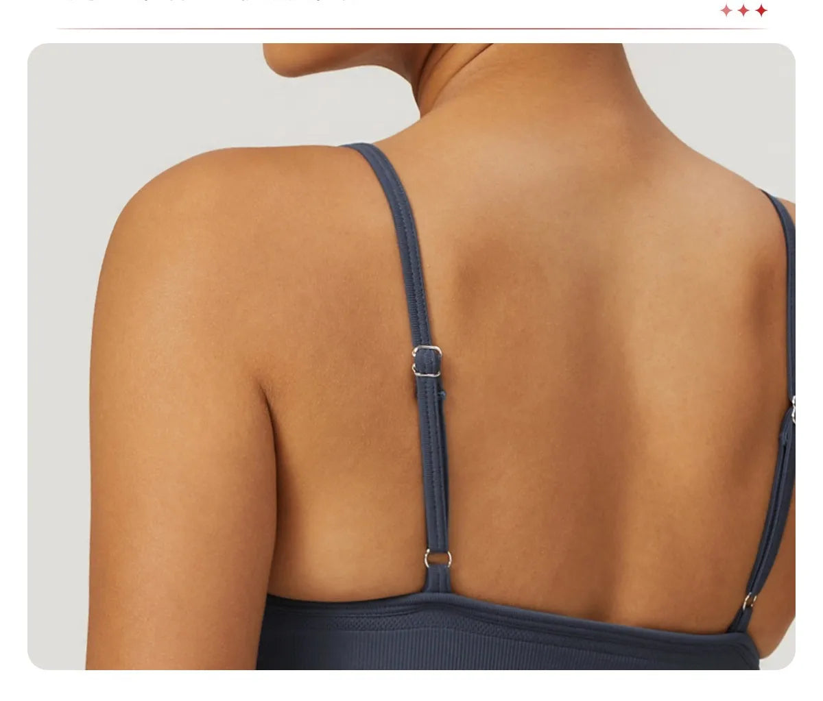 ANNIEGO V-Neck Sports Bra – Adjustable Straps, Shockproof, Quick-Dry