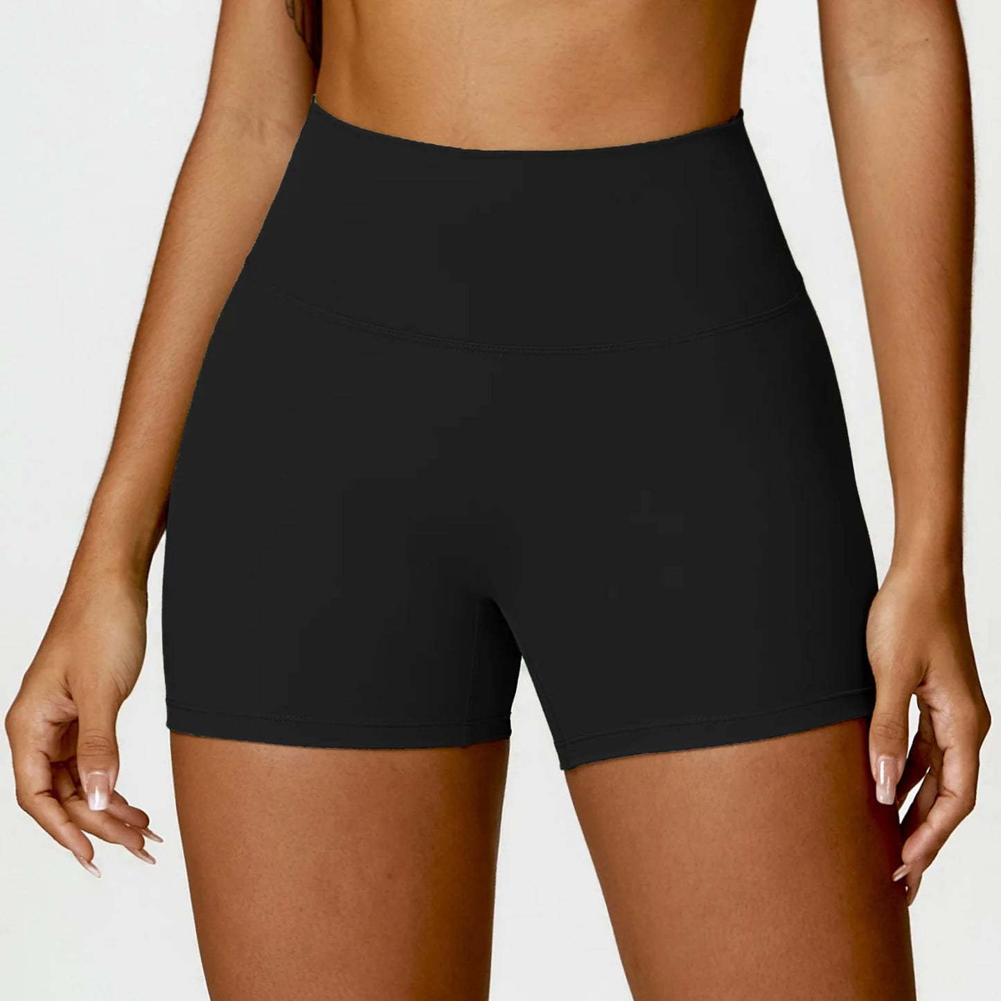 ANNIEGO Women’s High Waist Yoga Shorts – Peach Lift, Sports Fit
