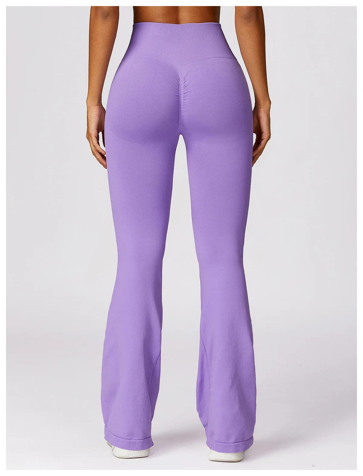 ANNIEGO Seamless Flare Yoga Pants – High Waist, Hip Lift, Tummy Control