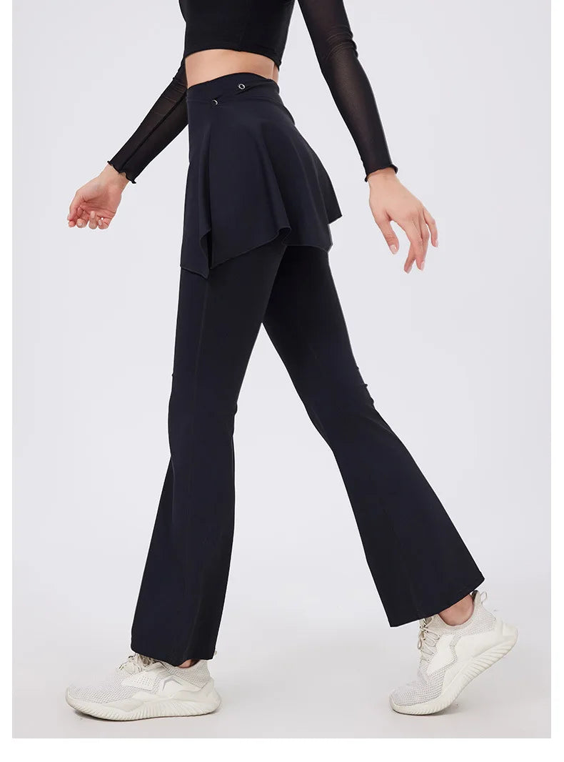 ANNIEGO 2-Piece Yoga Set – High Waist Flared Pants & Push-Up Fit Top