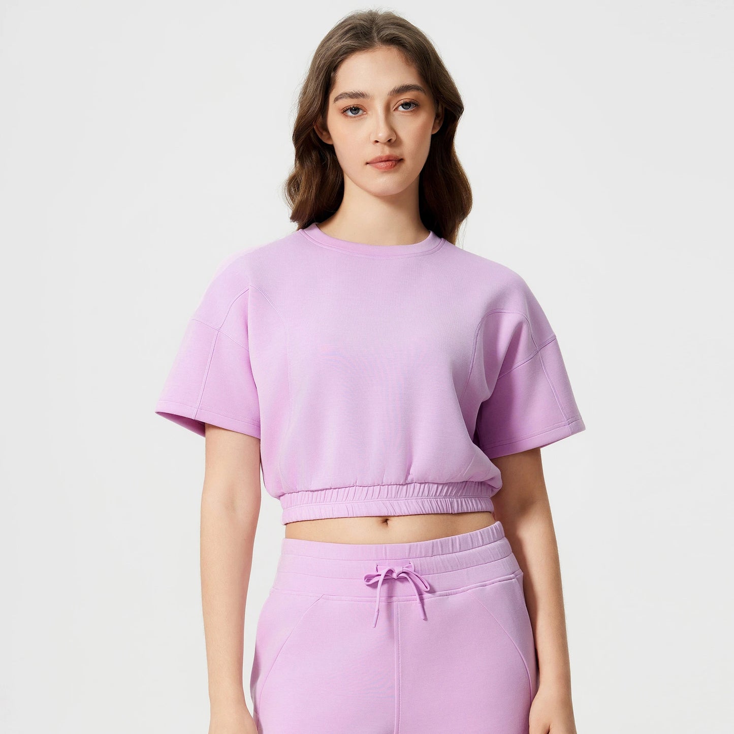 ANNIEGO Women’s Yoga Set – Breathable Crop Top & Shorts for Summer Fitness