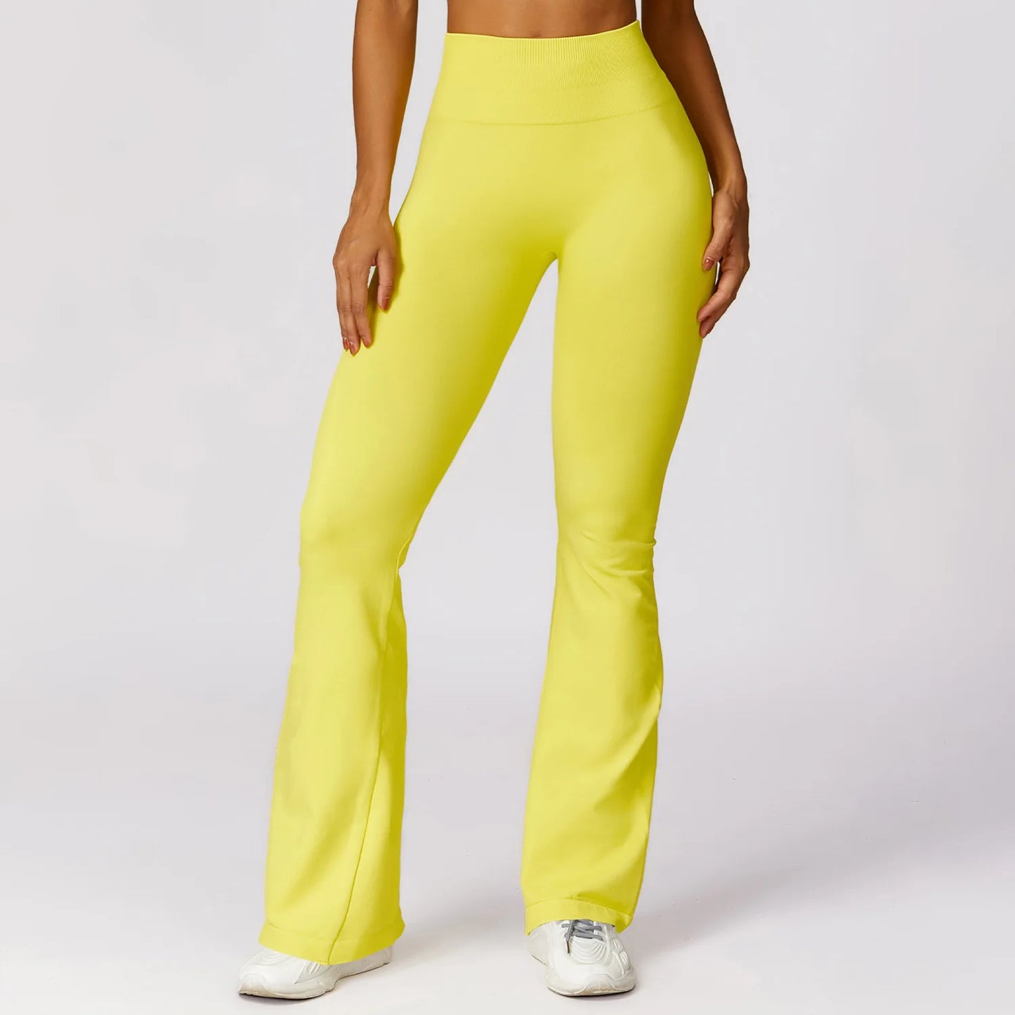 ANNIEGO Seamless Flare Yoga Pants – High Waist, Hip Lift, Tummy Control